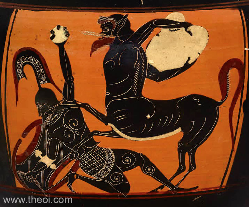 Lapith Warrior and Centaur | Athenian black-figure amphora C6th B.C. | British Museum, London