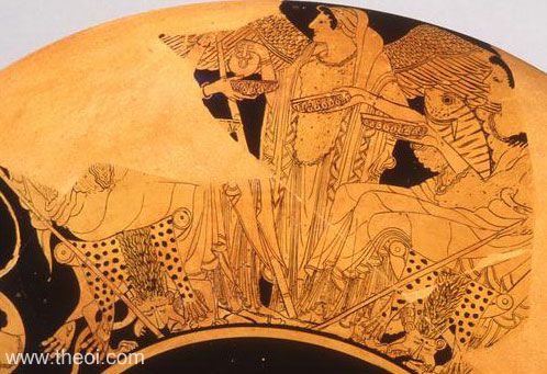 Iris and the feast of the gods | Athenian red-figure kylix C5th B.C. | Antikensammlung Berlin