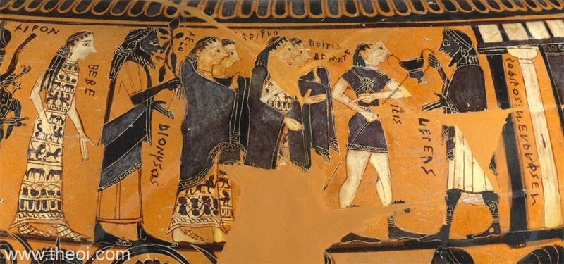 Iris leading the procession of the gods | Athenian black-figure dinos C6th B.C. | British Museum, London