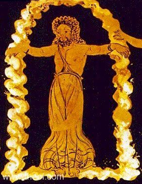 Prometheus Bound | Apulian red figure vase painting