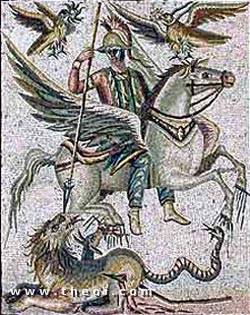 Bellerophon & the Chimera | Roman mosaic C3rd A.D.